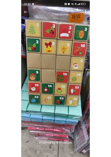 Advent Calendar Takvimi 25 Adet Yapışkanlı Etiket