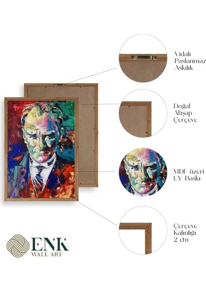 Atatürk Ahşap Çerçeveli Tablo indirimleri