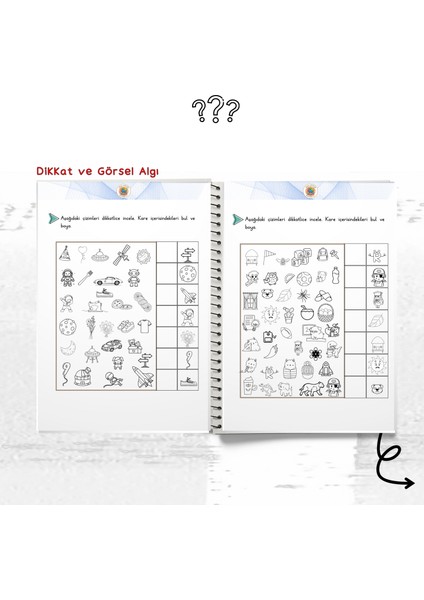 Dikkat ve Görsel Algı Etkinlik Kitabı 1-2 ( Özel Eğitim /rehabilitasyon / Ilkokul)