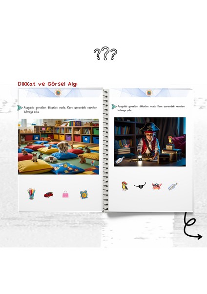 Dikkat ve Görsel Algı Etkinlik Kitabı 1-2 ( Özel Eğitim /rehabilitasyon / Ilkokul)