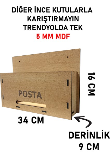 Apartman Ortak Fatura & Posta Kutusu Ahşap - 5 mm Kalın