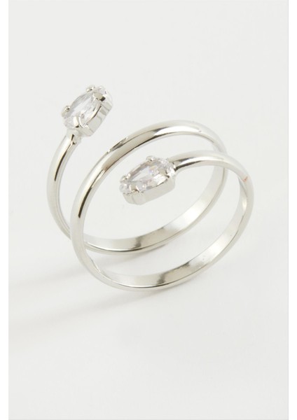 Oval Zirkon Taşlı Yüzük