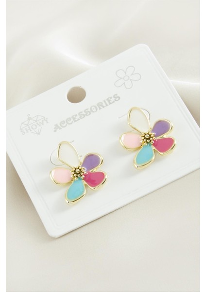 Çiçek Mineli Küpe