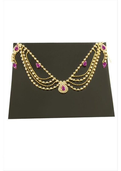 Damla Şerit Taşlı Alınlık