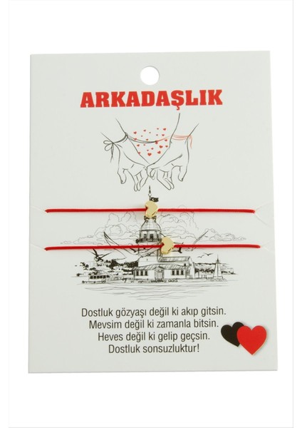 Kalp Ip Bileklik 2 Adet