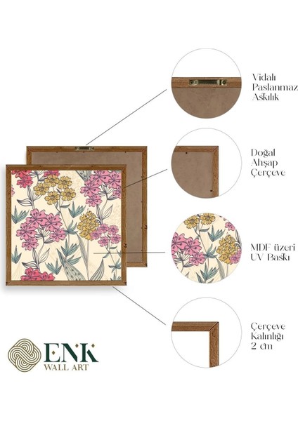 Çiçekler Ahşap Çerçeveli Tablo fırsatları