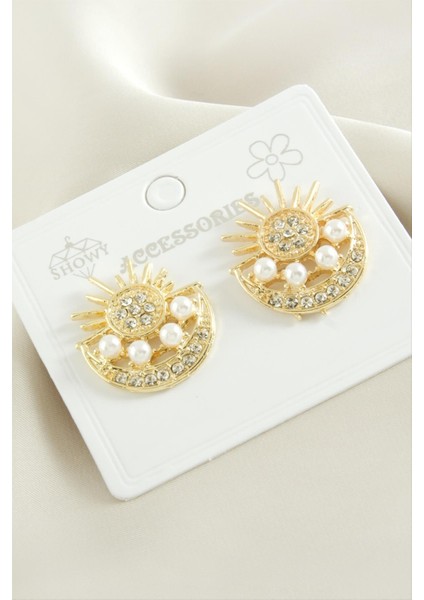 Yıldız Taşlı Metal Küpe