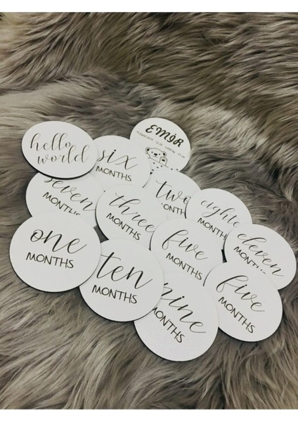 Ahşap Bebek Anı Kartı Ingilizce 13'lü