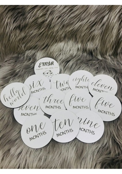 Ahşap Bebek Anı Kartı Ingilizce 13'lü modelleri