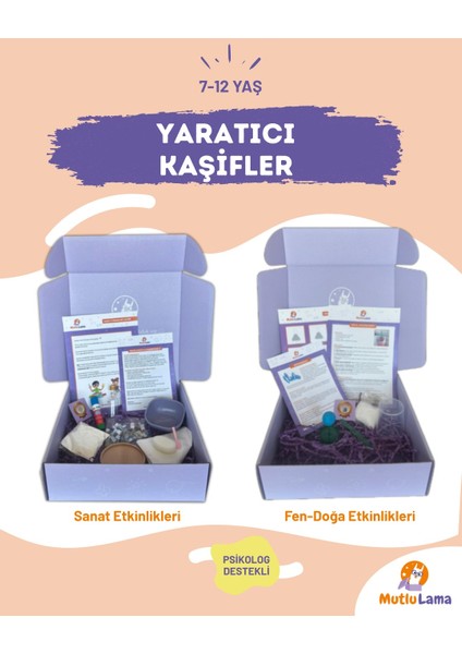 Yaratıcı Kaşifler 2’li Set | 7–12 Yaş Bilim & Sanat Kutuları – Mutlulama