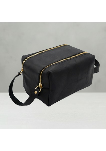 Hakiki Deri Bakım Çantası | Seyahat Organizeri | Fermuarlı I Dopp Kit