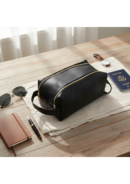 Hakiki Deri Bakım Çantası | Seyahat Organizeri | Fermuarlı I Dopp Kit modelleri
