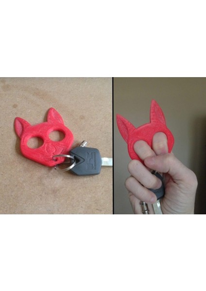 Kitty Kendini Savunma Anahtarlık Hediyelik Süs Eşyası Dekor