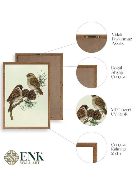 Kuş Ahşap Çerçeveli Tablo fırsatları