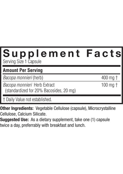 Bacopa Monnieri 500 Mg 90 Kapsül fiyatları