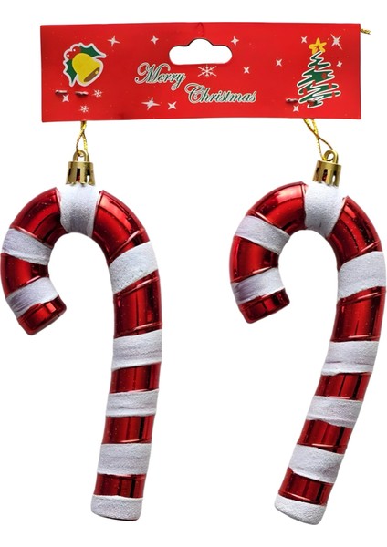 Baston Şeker Büyük Boy , Yılbaşı Ağaç Süsü 15 cm - 2 Li indirimleri