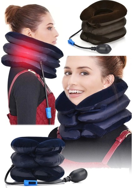 Konforlu Oturma ve Boyun Destekli Şişme Yastık, Portatif ve Ergonomik