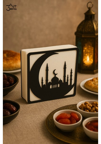 Şık Tasarımlı Metal Peçetelik - Modern ve Dayanaklı Dekoratif Masa Aksesuarı