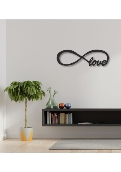 Dekoratif Sonsuzluk Işareti Love Ahşap Duvar Tablosu