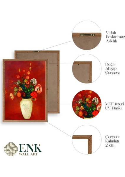 Vazoda Çiçek Ahşap Çerçeveli Tablo fırsatları