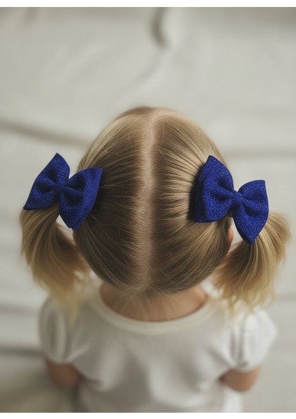 El Yapımı Iıkili Lüx Gece Mavisi Kombin Fiyonk Toka, Doğum Günü Davet Kiz Cocuk Toka