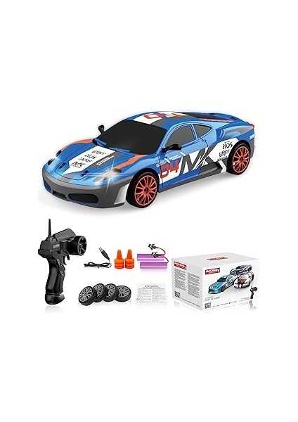 Desdoni Rc Drift Araba 2.4ghz 1:24 Ölçekli 4WD 15KM/H Hızlı Araç LED Işıkları Sürüklen