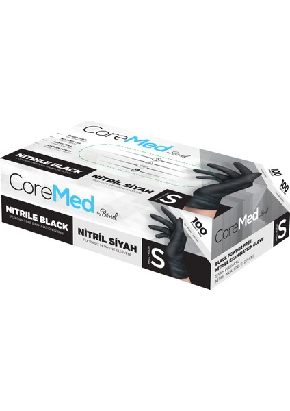 Nitril Siyah Pudrasız Muayene Eldiveni S - 1 Koli-20 PAKET-2000'LI fiyatları