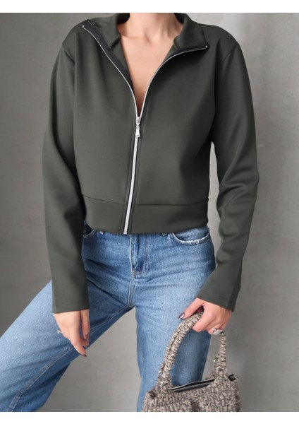 Haki Scuba Fermuarlı Ceket modelleri