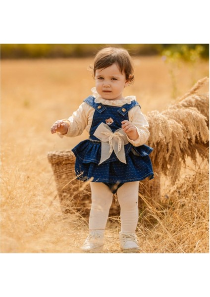 Cute Bear Nakışlı Kız Bebek Salopet Takım fiyatları