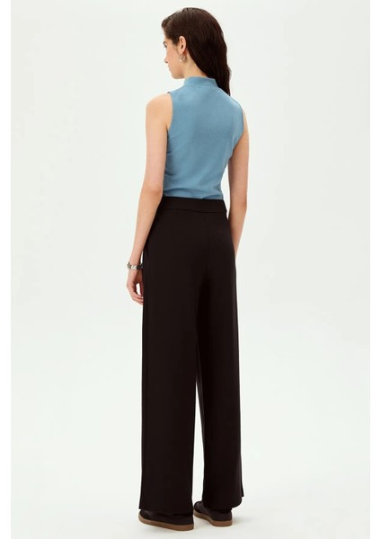 Pileli Düz Kesim Antrasit Örme Pantolon fiyatları