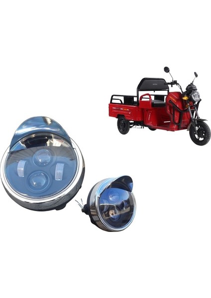 Arora Mini Cargo Elektrikli Üç Tekerlekli Kasalı - Ön Far LED Mercekli