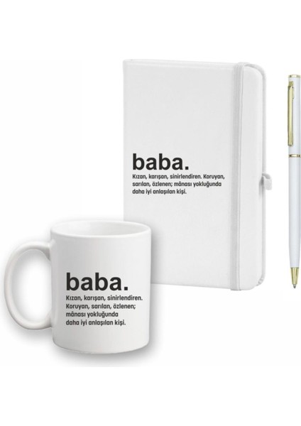 Babalar Günü Için Defter, Kalem ve Kupa Seti