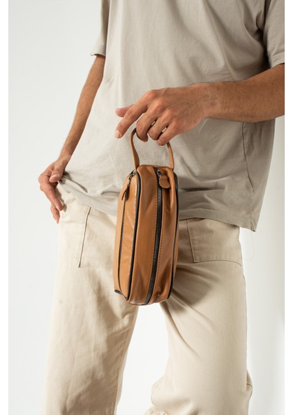 Erkekler Için Hakiki Deri El ve Tıraş Çantası, Şık ve Dayanıklı Tasarım fiyatları