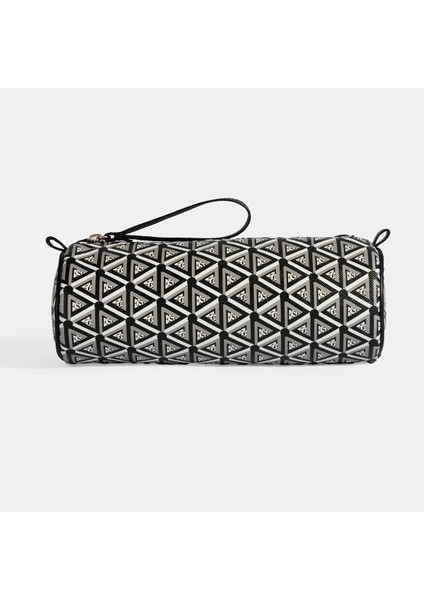 Şık Siyah Monogram Desenli Çok Amaçlı Çanta