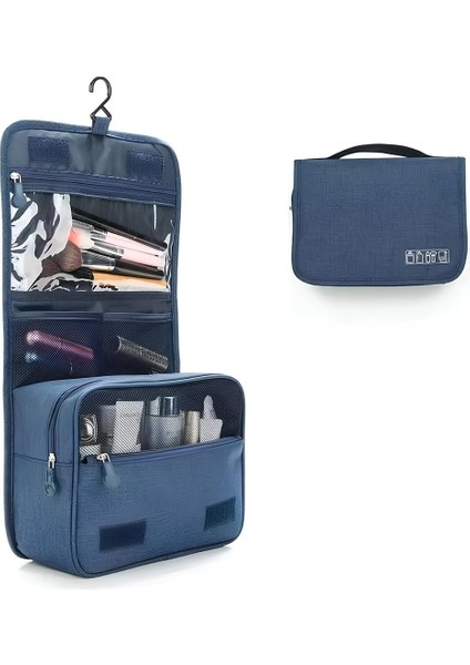 Çok Bölmeli Büyük Boy Seyahat Makyaj ve Kişisel Bakım Çantası