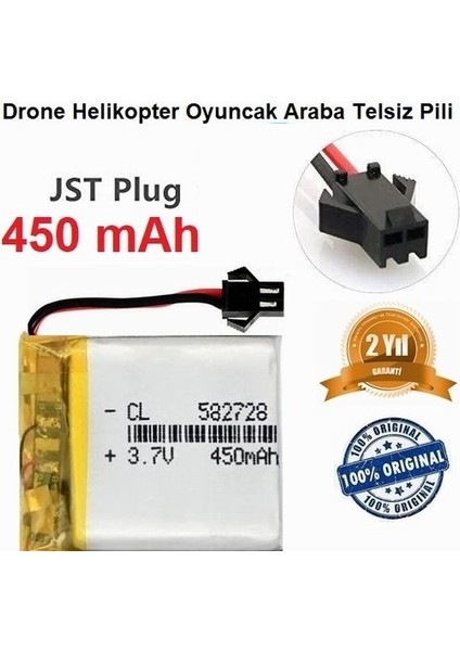 450 Mah 3.7V Siyah Soket Drone Helikopter Oyuncak Araba Telsiz Telefon Pili