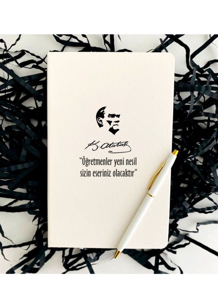 Öğretmenler Günü Atatürk Silüet Baskılı Defter Kalem Seti