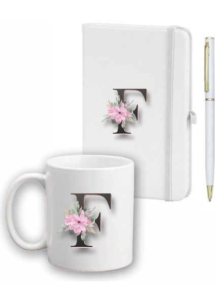 Çiçek Desen Ajanda, Kupa ve Kalem Seti
