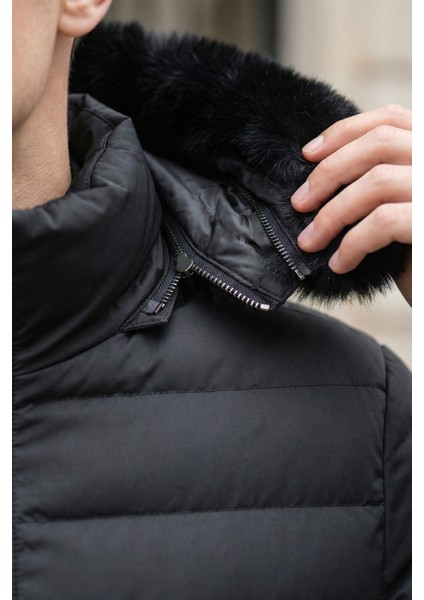 Erkek Kürk Kapüşonlu Şişme Mont indirimleri