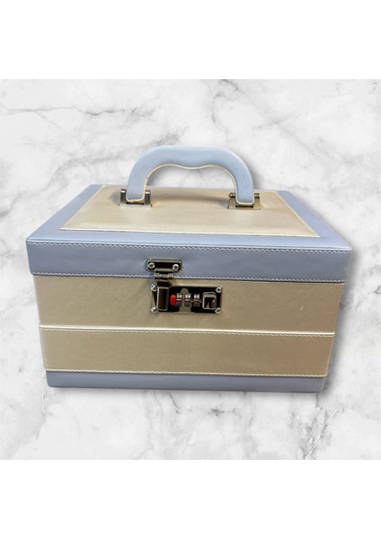 Şifreli Deri Makyaj ve Tıraş Kutusu, Şık ve Güvenli Saklama Çözümü