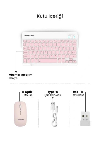 Pembe Kablosuz Klavye ve Mouse Seti fırsatları