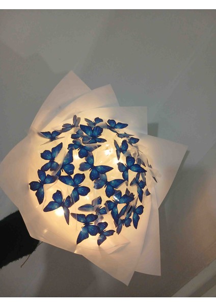 Mavi Ledli Kelebek Buket