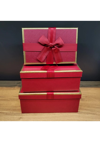 Tasarım 3'lü Kurdeleli Hediye Kutusu Seti fiyatları
