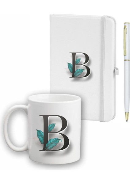 Yaprak Desen Ajanda, Kupa ve Kalem Seti