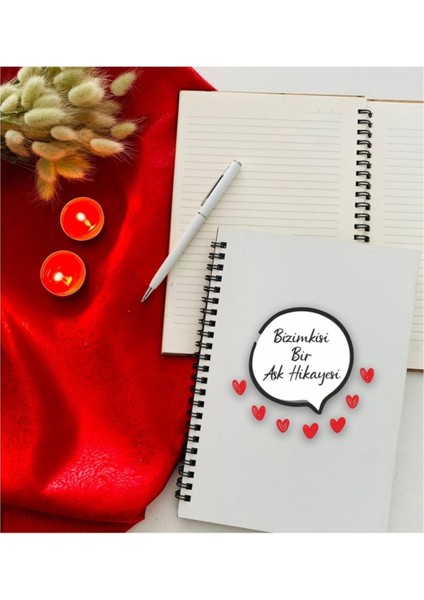 Sevgililer Günü Aşk Hikayesi Model Defter Kalem Seti