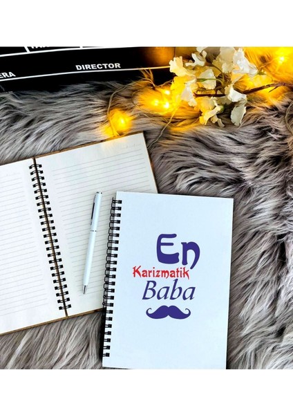 Babalar Günü Için En Karizmatik Baba Baskılı Defter Kalem Seti