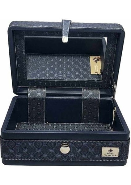 Lacivert Deri Makyaj ve Tıraş Kutusu, Şık ve Kullanışlı Tasarım fiyatları