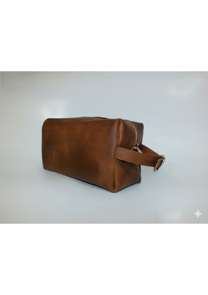 Şık Hakiki Deri Dopp Kit El Çantası – Seyahat, Makyaj ve Tıraş Organizeri
