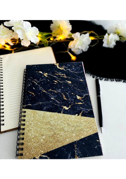 Siyah Gold Defter Kalem Seti