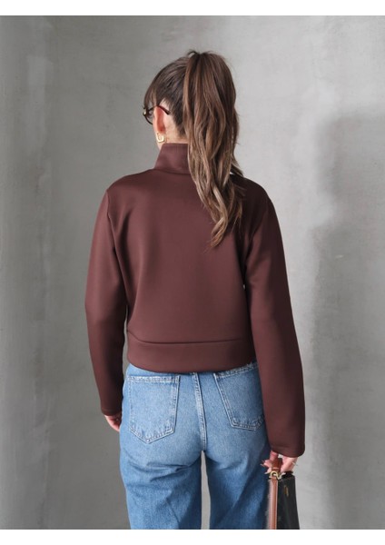 Kahverengi Scuba Fermuarlı Ceket fırsatları